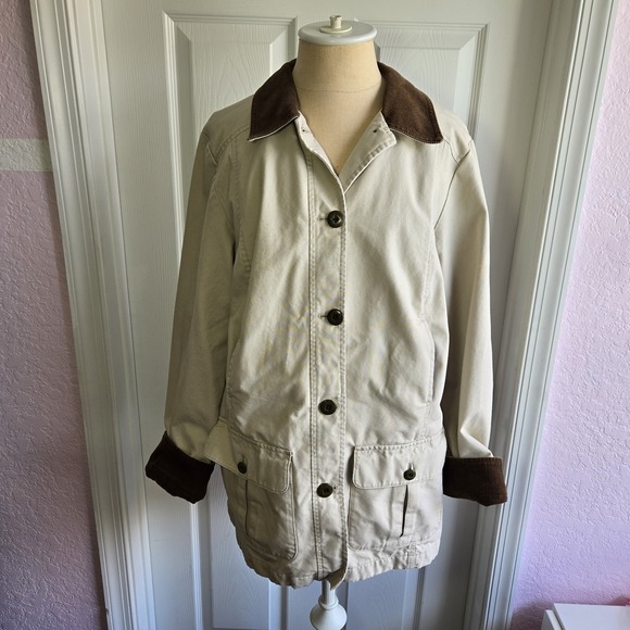 L.L. Bean Barn Jacket Women's Size S Lined Quilted Corduroy Coat Button Front - Picture 7 of 7